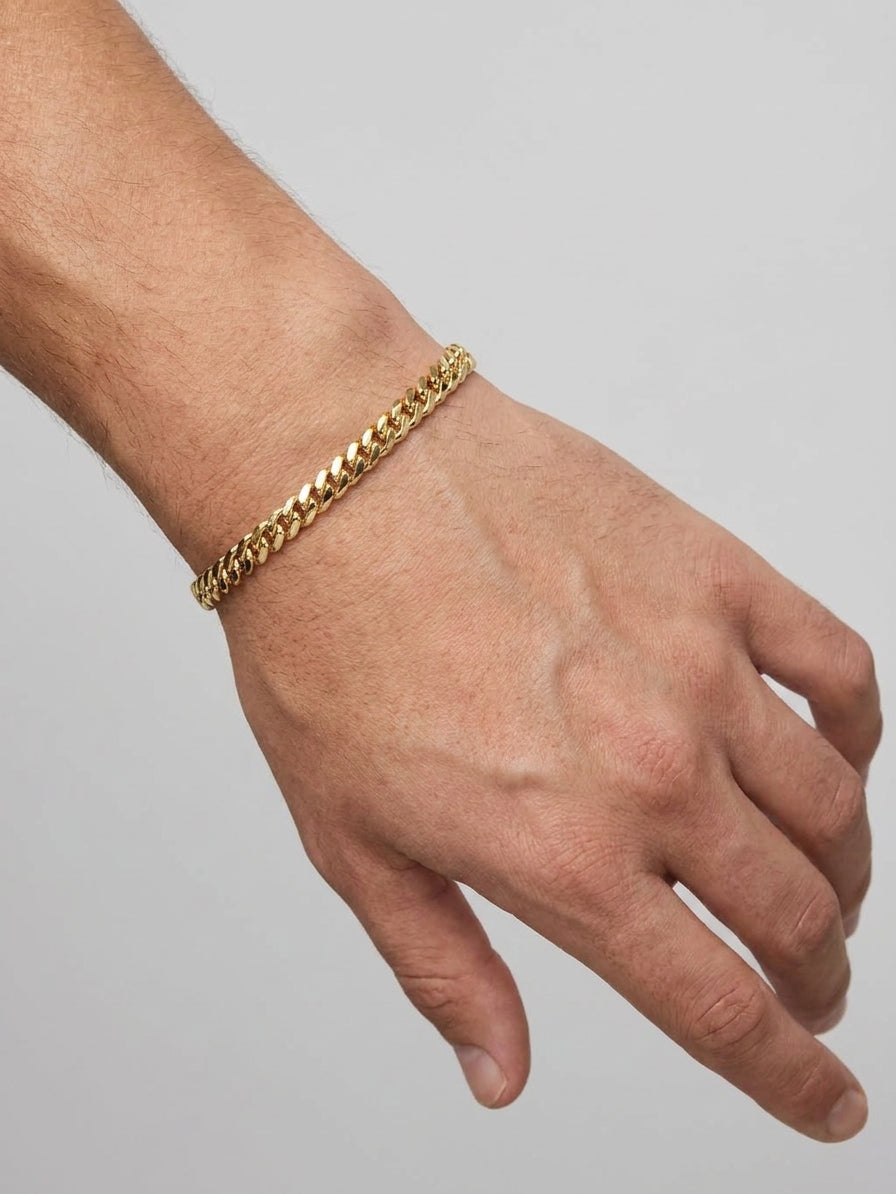 6mm Gold Bonded Cuban Bracelet
