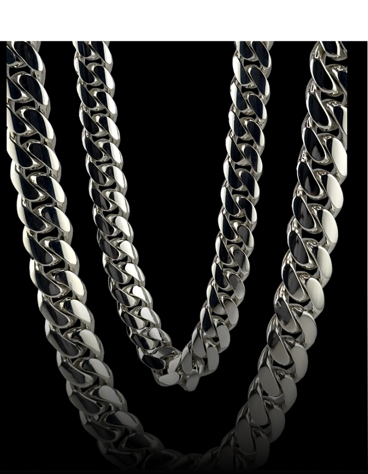 PURE SILVER CUBAN LINKS