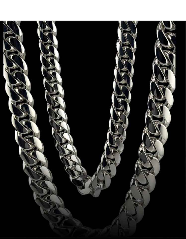 PURE SILVER CUBAN LINKS