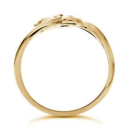 14K Over Sterling Silver Lotus Flower Ring