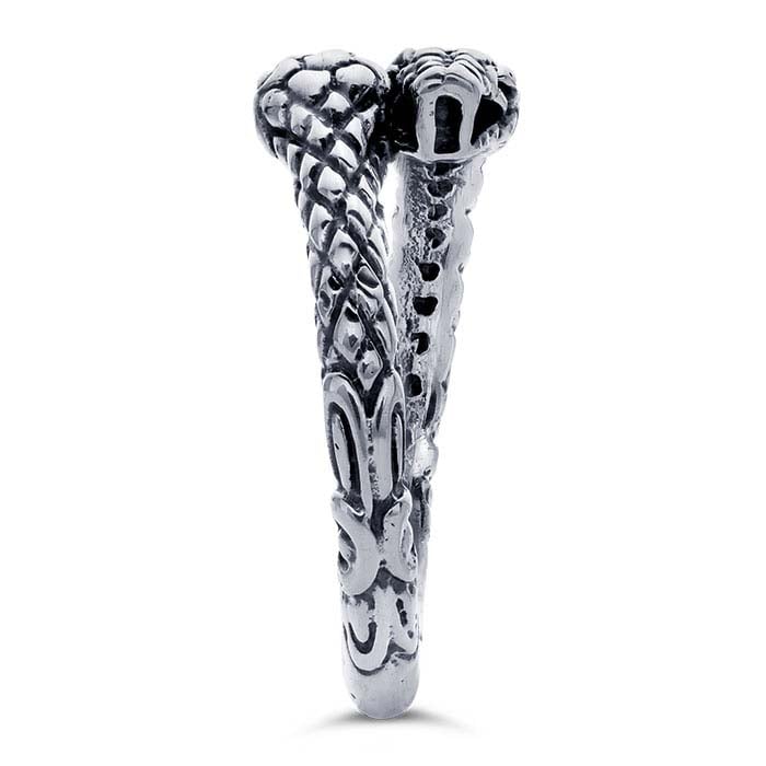 Sterling Silver Double Snake Head Ring