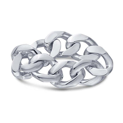 Sterling Silver Curb Chain Ring