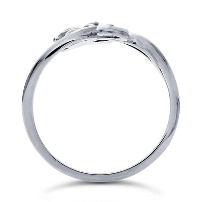 Sterling Silver Lotus Flower Bypass Ring
