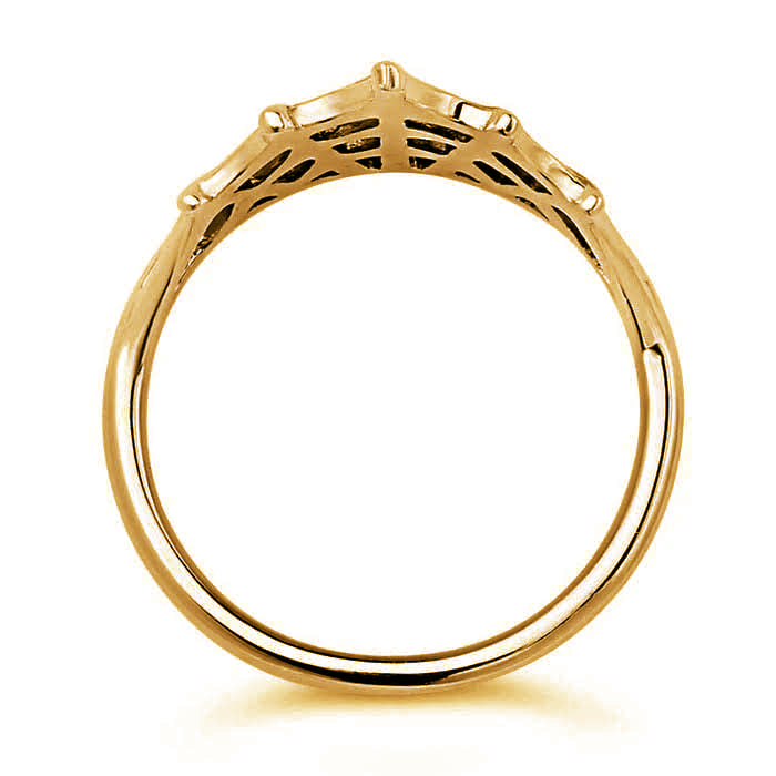 14K Gold Over Sterling Silver Spider Web Ring