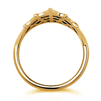 14K Gold Over Sterling Silver Spider Web Ring