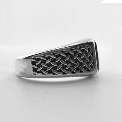 Sterling Silver Woven 5mm Round Ring