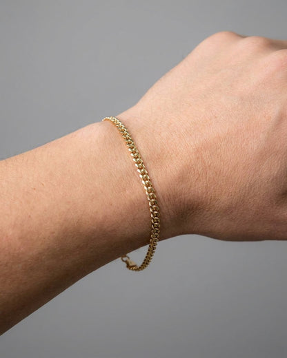 4mm Gold Bonded Cuban Bracelet