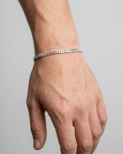 4mm Silver Cuban Bracelet