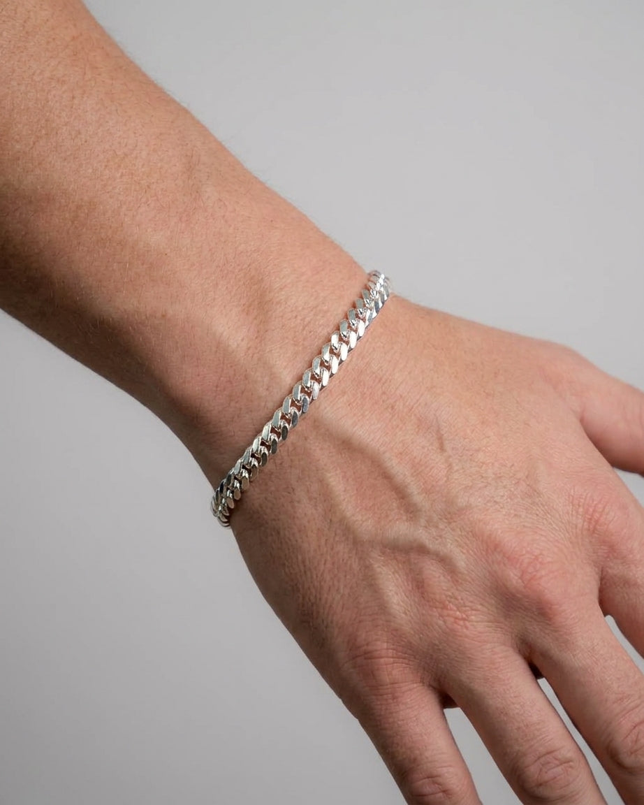 6mm Silver Cuban Bracelet